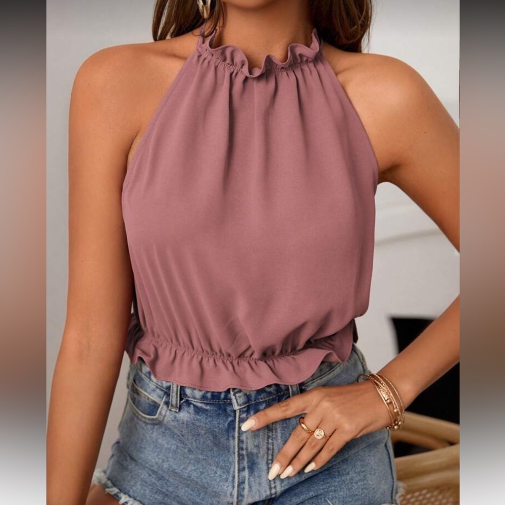Elegant Mauve Halter Top - Picture 4 of 5